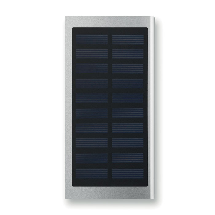 Chargeur solaire publicitaire 8000 mAh SOLAR POWERFLAT silver mate